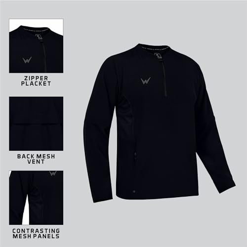 Image of Baseball Full Sleeve Jacket for Men's | Adult Batting Cage Jacket with Quarter-Zip Front for Baseball Softball | Navy Extra Large
