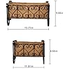 MorTime Iron Hanging Flower Rack Basket Shelf with Hooks, Railing Flower Pots Holder Black Metal Decorative Railing Shelf for Outdoor Garden Balcony Fence Patio
