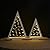Lighted Christmas Tabletop Decorations, 2Pcs LED Lights Wooden Christmas Tree Table Decor Battery Operated Wood Craft Light Up Ornament for Holiday Winter Party Desk Home Mantel Display Xmas (White)