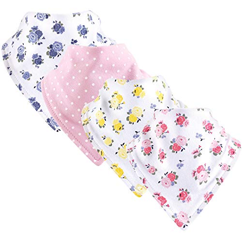 Luvable Friends Unisex Baby Cotton Bandana Bibs, Floral, One Size Luvable Friends Unisex Baby Cotton Bandana Bibs, Floral, One Size