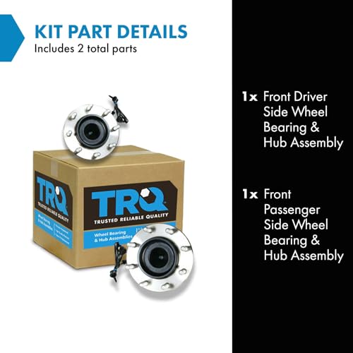 Image of TRQ 2 Piece Front Wheel Bearing & Hub Assembly Set Compatible with 2003-2017 Chevrolet Express 3500 2009-2017 Express 4500 GMC Savana 3500 Savana 4500