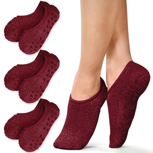 Image of 3Pairs Ankle Socks Low cut Pom Pom Fluffy Fuzzy Warm Winter Plush Slipper Socks For Women