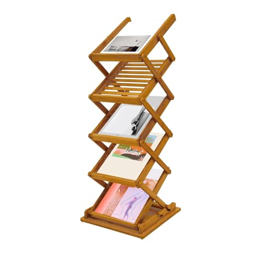Présentoir pop-up portable en bambou et porte-revues pliable pour exposition