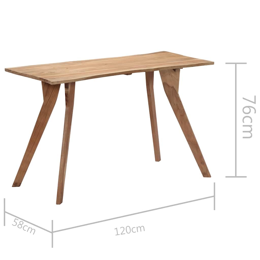 Tavolo da pranzo 120 x 58 x 76 cm in legno di acacia massiccio con design