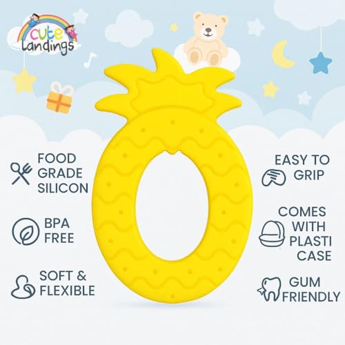 Image of Silicone Teething Toy for Newborn Baby Girls & Boys | BPA-Free, Food-Grade | Gum Relief, Chewing Aid |Teether| Easy-to-Grip Essentials (3+ Months)