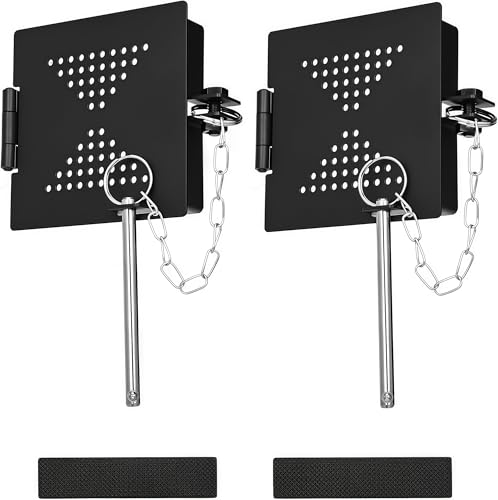 2 Pack RV Bumper Cap Cover Plug End Cap, Carbon Steel Bumper Caps for RV with Safety Lock Pin, Universal 4 Inch Square Fit for Travel Trailers, Campers, Secure Sewer Hose Storage, Black