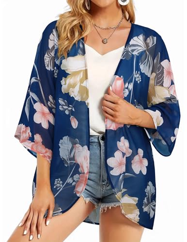 Image of BB&KK Women's Floral Kimono Summer Short Cover Ups Tops