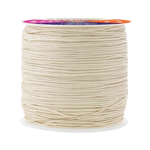 Mandala Crafts 1mm Egg Shell Blind Strings Lift Shade Cord - 109 Yards Braided Nylon Cord for Roman Shades Curtain String and Blinds Repair or Replacement