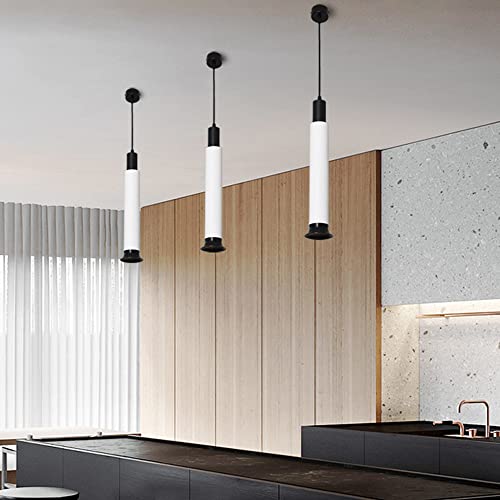 Lámpara colgante LED RAGGZZ de aluminio blanco de diseño cilíndrico minimalista para techo 5