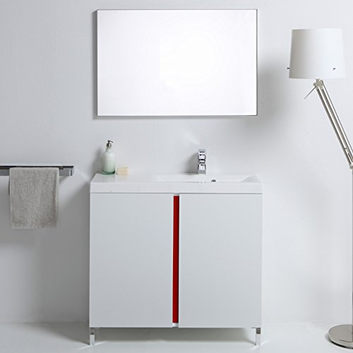 Kiamami Valentina Salle DE Bain Meuble Selina 90 CM FORESTIERS Blanc Droit Pieds