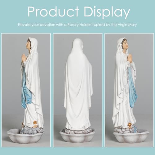 Estatua Virgen María Nuestra Señora de Lourdes 13 pulgadas miniatura 5