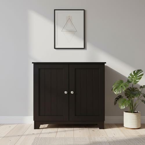 Redmon Contemporary Country Double Door Linen Storage Cabinet, Espresso - image 2