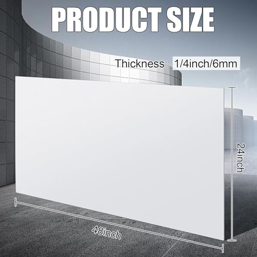 Image of Threehoney HDPE Sheet 1 /4 inch Thick 24 x 48 Inch, HDPE Plastic Sheet High Density Polyethylene Board Flexible Solid Plastic Block for DIY Projects Crafts Machining Home(White)