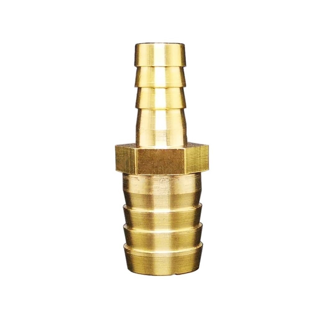 Pipe Connector Hose Barb Hosetail Straight Reducing, Copper Pipe Reducer Fitting, Gas Barbed Coupler Connector(14 * 10mm)