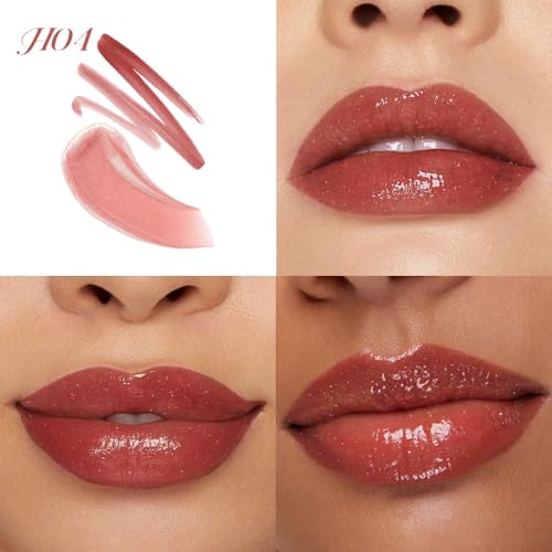 Image of evpct Antique Rose Matte Liquid Lipstick Marker Pen Lip Liner Set with Lip Oil, Shine Finish, 2 in 1 Lipgloss Lipstick Long Lasting Waterproof for Women, Lips Color Stain 24hr Original Smudge Proof