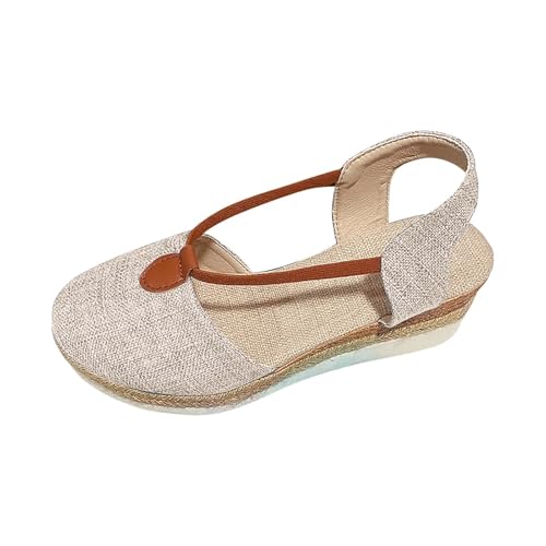 Sandales confort pour femmes avec semelle orthopédique et talon incliné en corde