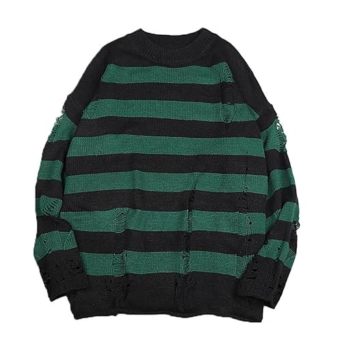 Black Striped Sweater Men's Pullover Knitted Sweater Men's Oversized Sweatshirt Harajuku Long Sleeve Top3