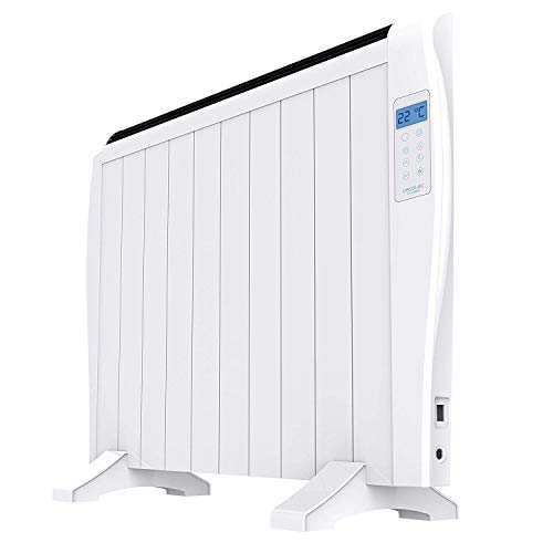 Cecotec Radiador Eléctrico Bajo Consumo Ready Warm 2000 Thermal. 10 Elementos, 1500W, De pared o pie, 3 Modos, Temporizador, Mando, Pantalla LED, Blanco