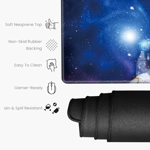 Image of 48x24 Mouse Pad Gaming Mousepad 48 Inch Desk Mat Giant Desk Pad Large Computer Mat XXXXL Space Cat Oversized Mouse Mat for Wireless Desktop Work