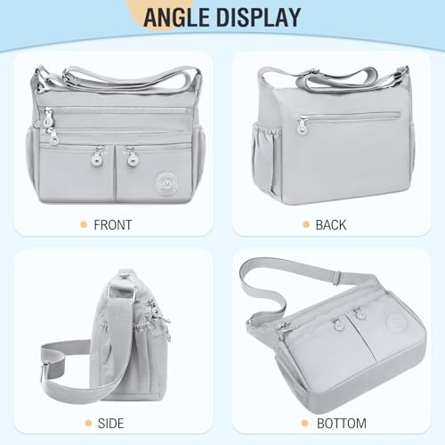 TEUEN Crossbody Bag Damen Große Kapazität Wasserdicht Nylon Umhängetasche Damen Mittelgroß, Casual Handtasche & Leichte Schultertasche Gross Messenger Bag mit Vielen Fächern