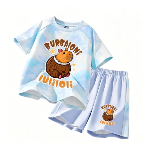 Camiseta de secado rápido para niños con conjunto de pantalones cortos transpirables de verano