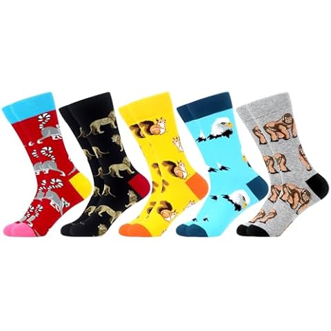 WeciBor Colourful Animal Dress Socks, 5 Pack Cover