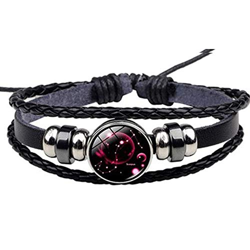 Lecimo Cool Western Style 12 Constellation Luminous Bracelet Hombres Mujeres Pulseras De AleacióN, 10#