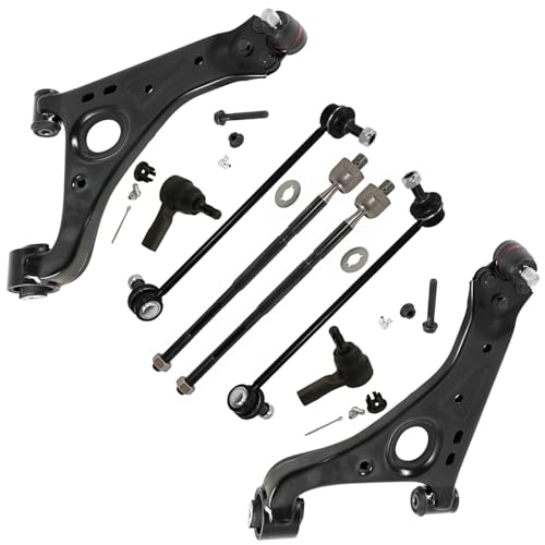 Image of Detroit Axle - 8pc Front End Kit for 2013-2022 Chevrolet Trax, 2 Lower Control Arms with Ball Joint 2 Sway Bar Links 4 Inner Outer Tie Rods 2014 2015 2016 2017 2018 2019 2020 2021 Replacement
