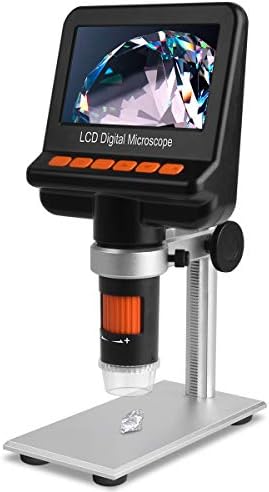 LCD Digital Microscope with Polarizer, HD Output 12MP Digital 1200x Magnification for SMD Soldering Work Jewelers Coins Collection