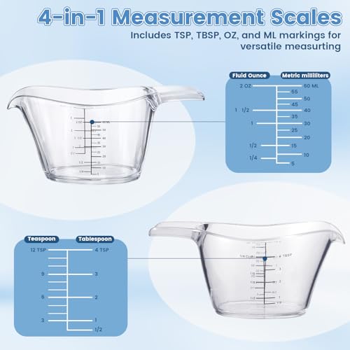 Set de 2 Vasos Medidores Pequeños 60 ml con Pico V miniatura 3