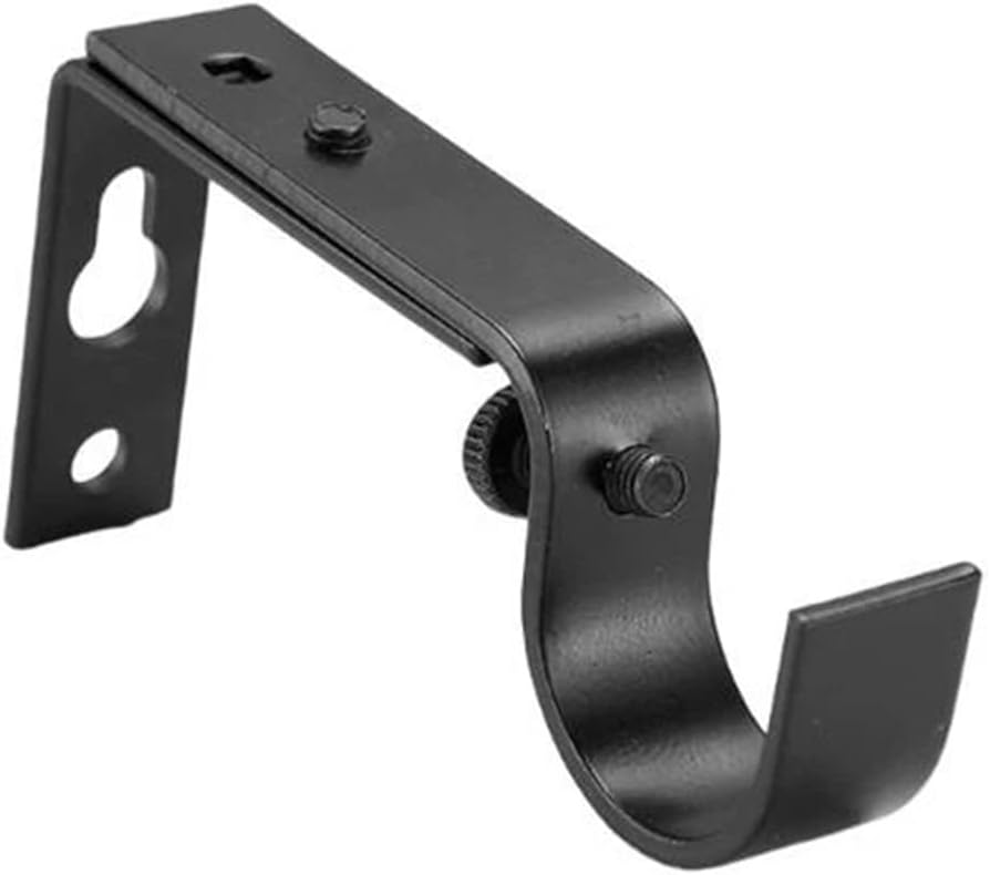 Curtain Hooks 10Pcs Adjustable Black Curtain Bracket for Wall