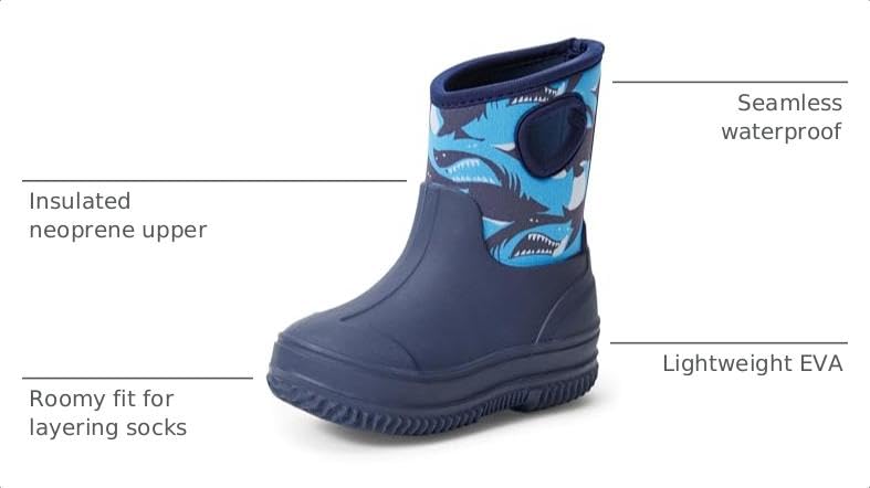 Image of Amazon Essentials Unisex Kids' Insulated Neoprene Rain Boot