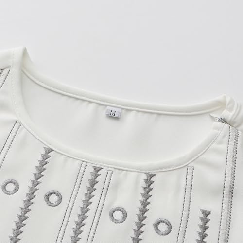 Cambkatl Men's African Clothes Long Sleeve Embroidery Tunic Shirt and Dress Pants Ethnic Two Pieces Dashiki Outfits3