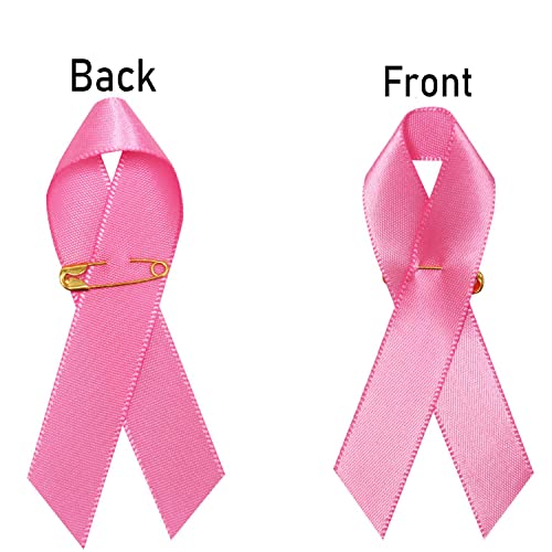 Image of 100 PCS Breast Cancer Pink Ribbon Pins Pink Ribbons Breast Cancer Awareness for Breast Cancer Awareness, Campaigns, Support Groups and Fundraisers Charity Event Survivor Campaign Party Favors Supplies