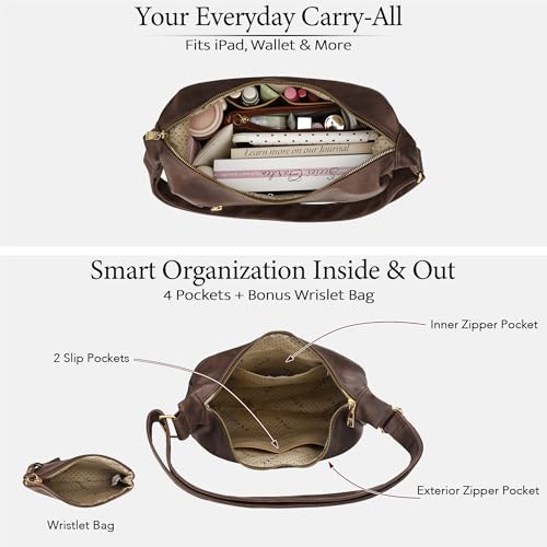 Bolso Hobo Slouchy para Mujer de Cuero Vegano miniatura 5
