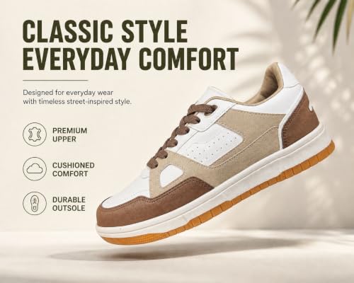 Image of HAUX Stylish Casual Mid Top Sneaker and Trendy Shoes with Laces for Men & Boys, Perfect, College, Parties and Outings, Lightweight, Comfortable, and Durable for All-Day Use, Cushioned Sole for Walking and Outdoor Styling