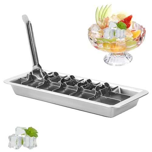 トレイ - 冷凍庫用ステンレススチールトレイ型 | 28.57x12.06cm ステンレススチールトレイ 冷凍庫スクエア型製作 スチールスクエアアイストレーメーカー 牛乳や飲み物の冷却用