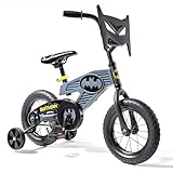 Batman 12 Inch Bike for Kids | Detachable Training Wheels for Safety and Balance | Pedal Powered Bicycle for Young Superheros | Perfect for Boys & Girls Gift | Adjustable Seat