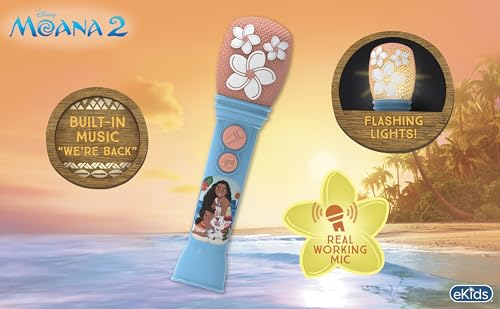 Image of Moana Toy Microphone for Kids, Toy for Toddlers Includes Music and Lights