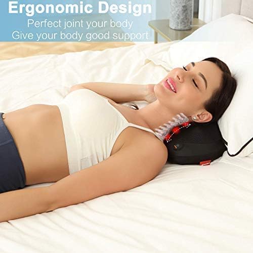 Back Massager with Heat, Shiatsu Back and Neck Massager with Deep Tissue Kneading Electric Neck Massage Pillow for Back Neck Shoulders Legs Foot Muscle Pain Relief for Home Car Office-E - Image 6 thumbnail