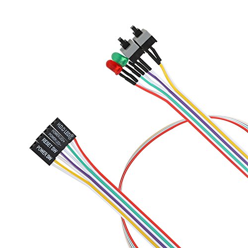 Electop 2 Pack Atx Power Supply Switch Cable,27 Inch Led Light Hdd Cable For Pc Computer Motherboard, Reset Re-Starting On And Off Switch Wire #TOP3