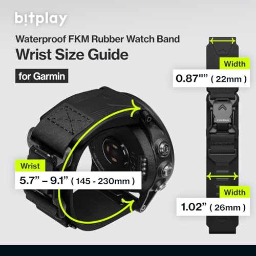Correa impermeable de caucho FKM para reloj Garmin 22mm miniatura 3