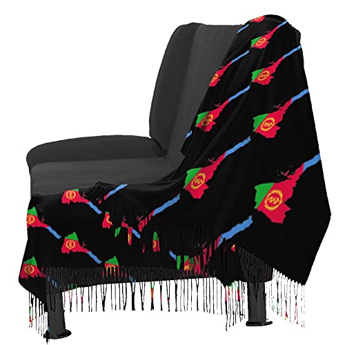 eritrean flag map Womens Winter Scarf Cashmere Feel Shawl Wrap Soft Warm Blanket Scarves Fringe Scarf4