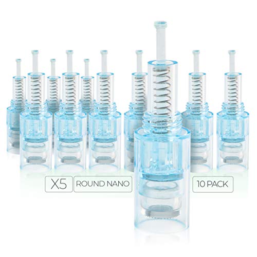 Dr. Pen Ultima X5 Replacement Cartridges - (10 PACK) - Round Nano Bayonet Slot - Disposable Replacement Parts
