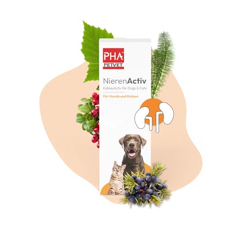 PHA NierenActiv Tropfen für Hunde & Katzen - Pflanzliche Unterstützung zur Vorbeugung von Nierenproblemen, REGT den natürlichen Harnfluss an, mit Birkenblättern, Schachtelhalmkraut & Wacholderbeeren