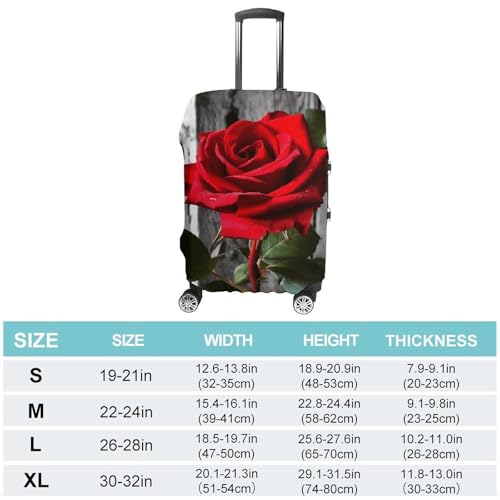 Blooming Red Rose Printed Luggage Cover Protector, Fits 18-32 Inch Luggage2