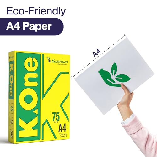 Image of K-One A4 Copier Paper, 75 GSM, 500 Sheets per Ream (Pack Of 8)