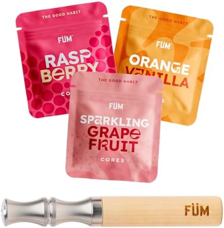 Prominent Flavored Air Device | Naturally Switch from Bad Habits | Maple Barrel and Stainless Steel Mouthpiece with 3 Packs of Plant Based Citrus Cores | 9 Total Cores