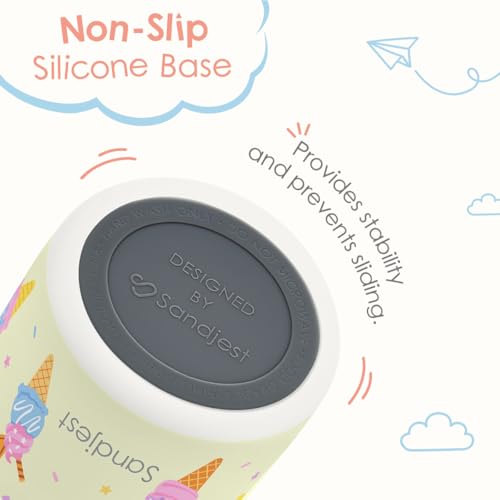 Image of Ice Cream Kids Insulated Stainless Steel Water Bottle 16 Oz, Travel Tumbler for School, Sports for Girls, Birthday, Back To School