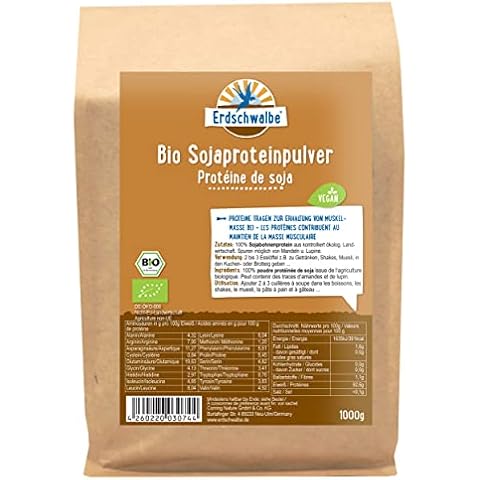 Erdschwalbe Bio Sojaprotein - GMO-frei - Veganes Eiweißpulver - 1 Kg Cover